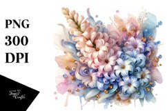 Shiny Pastel Hyacinth Golden Splash Clipart Product Image 3