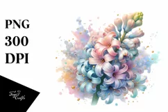 Pastel Glossy Shiny Watercolor Hyacinth | Clipart Product Image 3