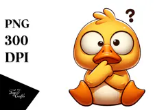 Silly Cartoon Duck with Cross-Eyed Expression PNG Product Image 1