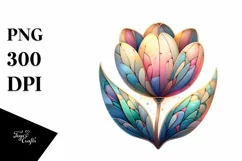 Pastel Wooden Glossy Tulip | Clipart Product Image 3