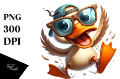 Exaggerated Duck with Oversized Sunglasses, Transparent PNG Product Image 1