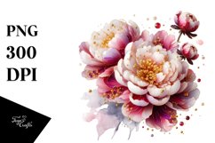 Detailed Glossy Peonies | Clipart Product Image 1