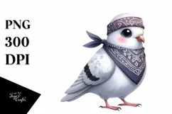 Watercolor Dove with Bandana Clipart Product Image 3