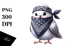 Watercolor Dove with Bandana Clipart Product Image 1