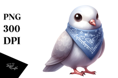 Shy Dove Bandana | Watercolor Clipart Product Image 1
