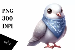 Shy Dove Bandana | Watercolor Clipart Product Image 3