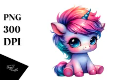 Vibrant Baby Unicorn PNG Product Image 1