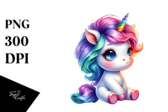 Vibrant Baby Unicorn PNG Product Image 1