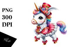 Colorful Unicorn in Mazurka Dancer&#039;s Costume, PNG Product Image 3