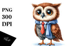 Cute Owl Standing 2 Legs Clipart Product Image 1