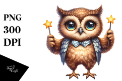 Cute Owl Standing 2 Legs Clipart Product Image 1