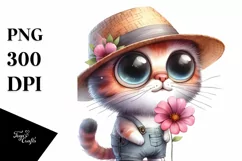 Cat with Hat and Bandana PNG Product Image 3