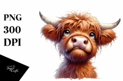 Cow Highland Bored Goofy Eyes Portrait | Sublimation | Product Image 1