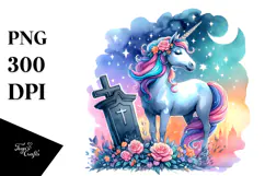 Simple Halloween Unicorn with Grave, 20 oz Tumbler Product Image 1