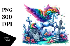 Cute Unicorn with Vibrant Drawing | Sublimation | Clipart Product Image 1