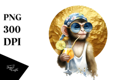 Stylish Monkey in Beachwear PNG Product Image 1