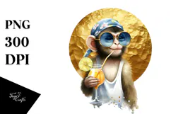 Stylish Monkey in Beachwear PNG Product Image 1