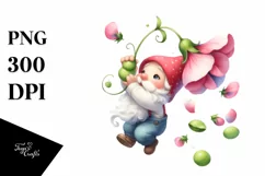 Cute Gnome Falling Air Sweet Pea | Sublimation | Clipart Product Image 3