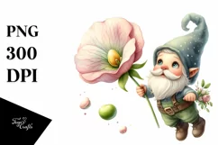 Colorful Sweet Pea Gnome Falling | Sublimation Clipart Product Image 3