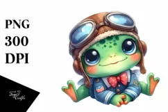 Colorful Baby Frog Aviator Sublimation Clipart Product Image 3