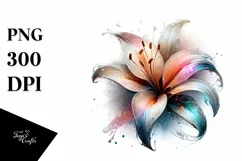 Shiny Lily Watercolor Sticker Clipart Product Image 3