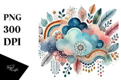 Colorful Boho Cloud PNG Product Image 1