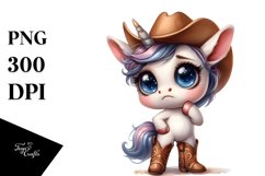 Watercolor Baby Unicorn Big Eyes|Clipart Product Image 3