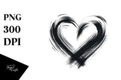 Simple Heart Paintbrush Style, PNG Product Image 1
