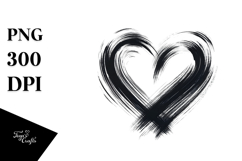 Simple Heart Paintbrush Style, PNG Product Image 1