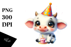 Cute Baby Cow, Christmas PNG Product Image 1