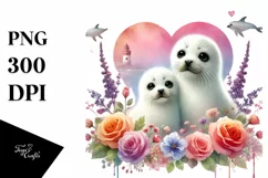 Adorable Baby Seal Heart PNG Product Image 1