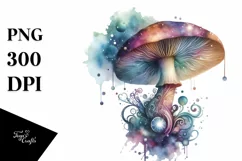 Detailed Mystical Celestial Mushroom PNG Product Image 1