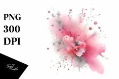 Colorful Pinkish Watercolor Splash Metalic Insertions | Product Image 3