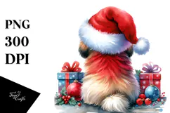 Havanese with Santa Hat, Transparent PNG Product Image 1