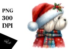 Colorful Havanese Christmas, Transparent PNG Product Image 1
