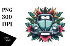 Vintage Tropical Flower Beetle Car, 20 oz Tumbler Product Image 1