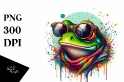 Colorful Frog Vibrant Sunglasses Clipart Product Image 3