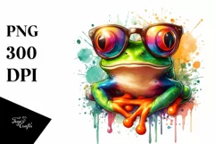 Colorful Frog Vibrant Sunglasses Clipart Product Image 1