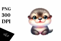 Colorful Baby Otter Train Sublimation Clipart Product Image 3