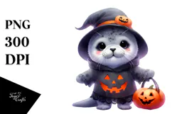 Cute Baby Seal Halloween PNG Product Image 1