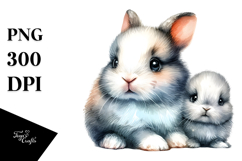 Digital Watercolor Baby Bunny PNG Product Image 1
