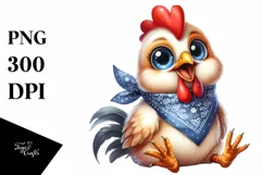 Funny Rooster with Bandana Clipart Product Image 3