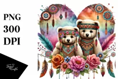 Colorful Baby Bear Heart PNG Product Image 1