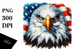 Patriotic Bald Eagle with USA Colors | Clipart Product Image 3