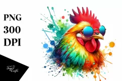Colorful Chicken Summer Sunglasses Clipart Product Image 3
