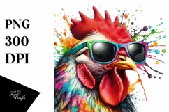 Colorful Chicken Summer Sunglasses Clipart Product Image 3