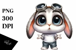 Confused Rabbit Clipart,Big Eyes | Sublimation | Clipart Product Image 1