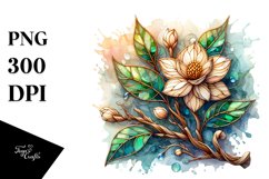 Detailed Stained Jasmine | Sublimation | Clipart Product Image 3