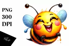 Funny Cute Bee Smiling with the Tongue Out Product Image 1