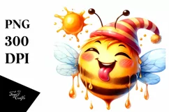 Funny Cute Bee Smiling with the Tongue Out Product Image 1